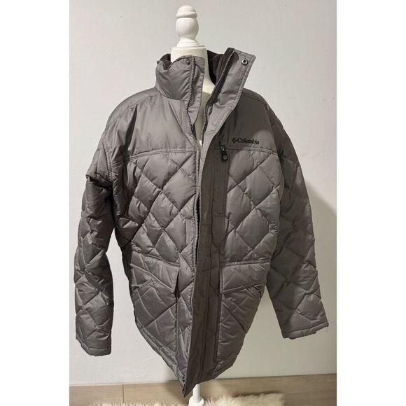 Columbia gray puffer Omni shield duck down feather fill jacket XL - Picture 1 of 10